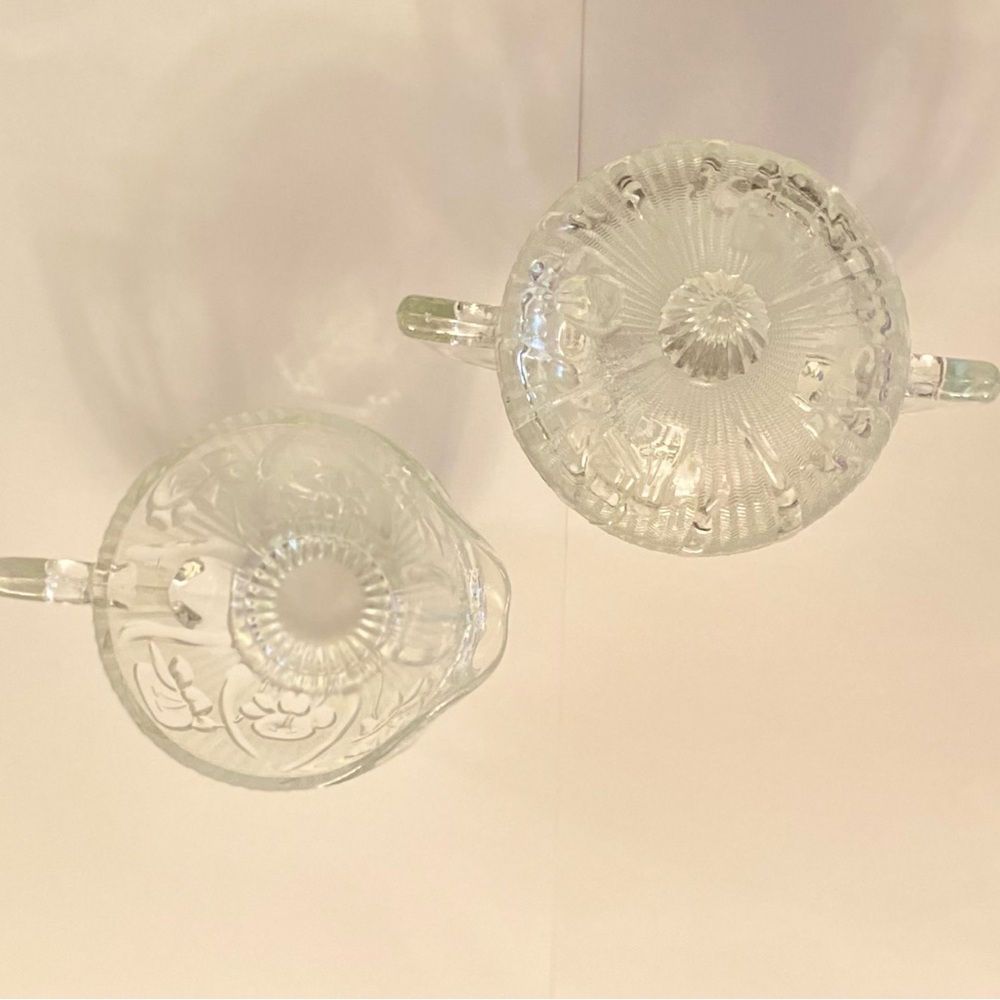 Iris & Herringbone Clear Covered Sugar and Creamer Set - Picture 3 of 15